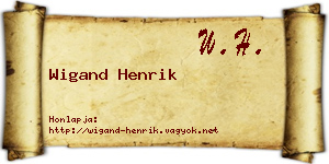 Wigand Henrik névjegykártya